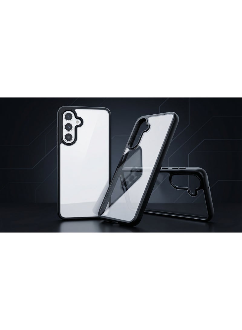 Magic Mask series transparent case compatible with a shockproof hard case + clear silicone protective hard back cover with a black silicone frame for Samsung A36 - A56 - Image 1